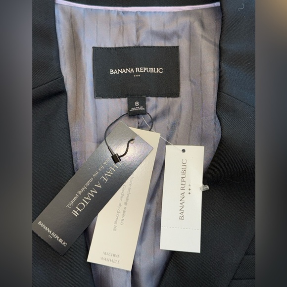 Banana Republic jacket womens 8 black business casual classic two button blazer - Picture 9 of 11